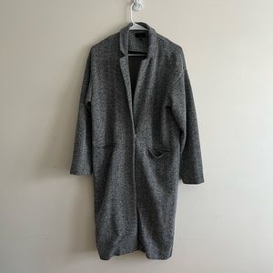 Topshop longline grey coat with pockets